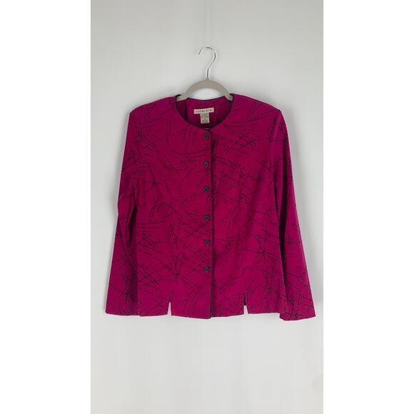 Notations Vintage Purple Button Up Jacket Womens Medium Shacket Shirt - Picture 5 of 7